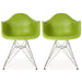 Plastic Eiffel With Arm Chairs Chrome Wire Legs (Set of 2)
