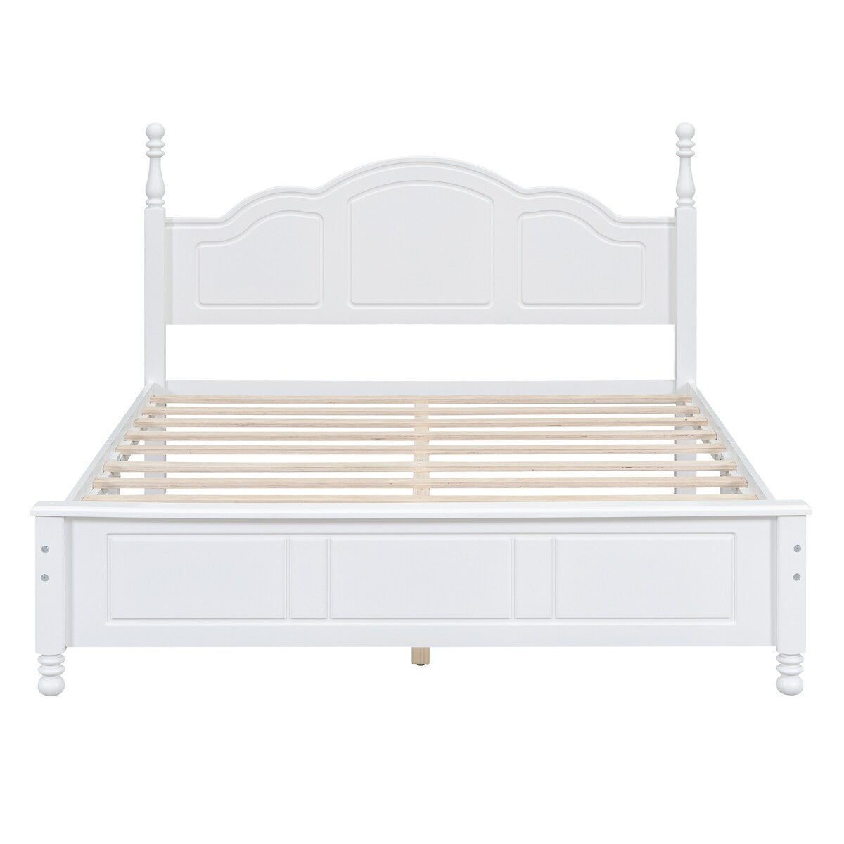 Platform Bed Frame,Retro Style Platform Bed with Pine Wooden Slat Support,
