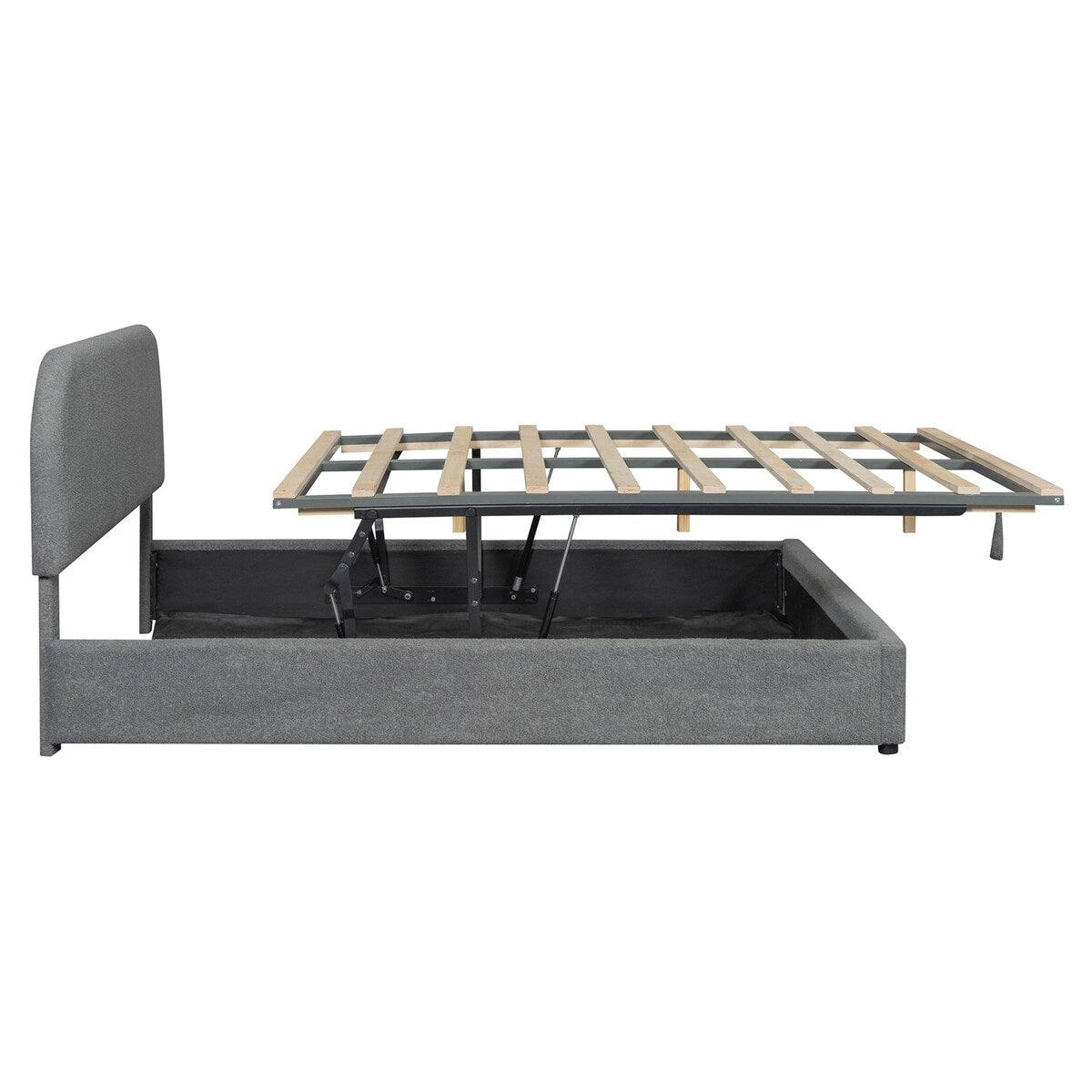 Platform Bed with Hydraulic Storage System