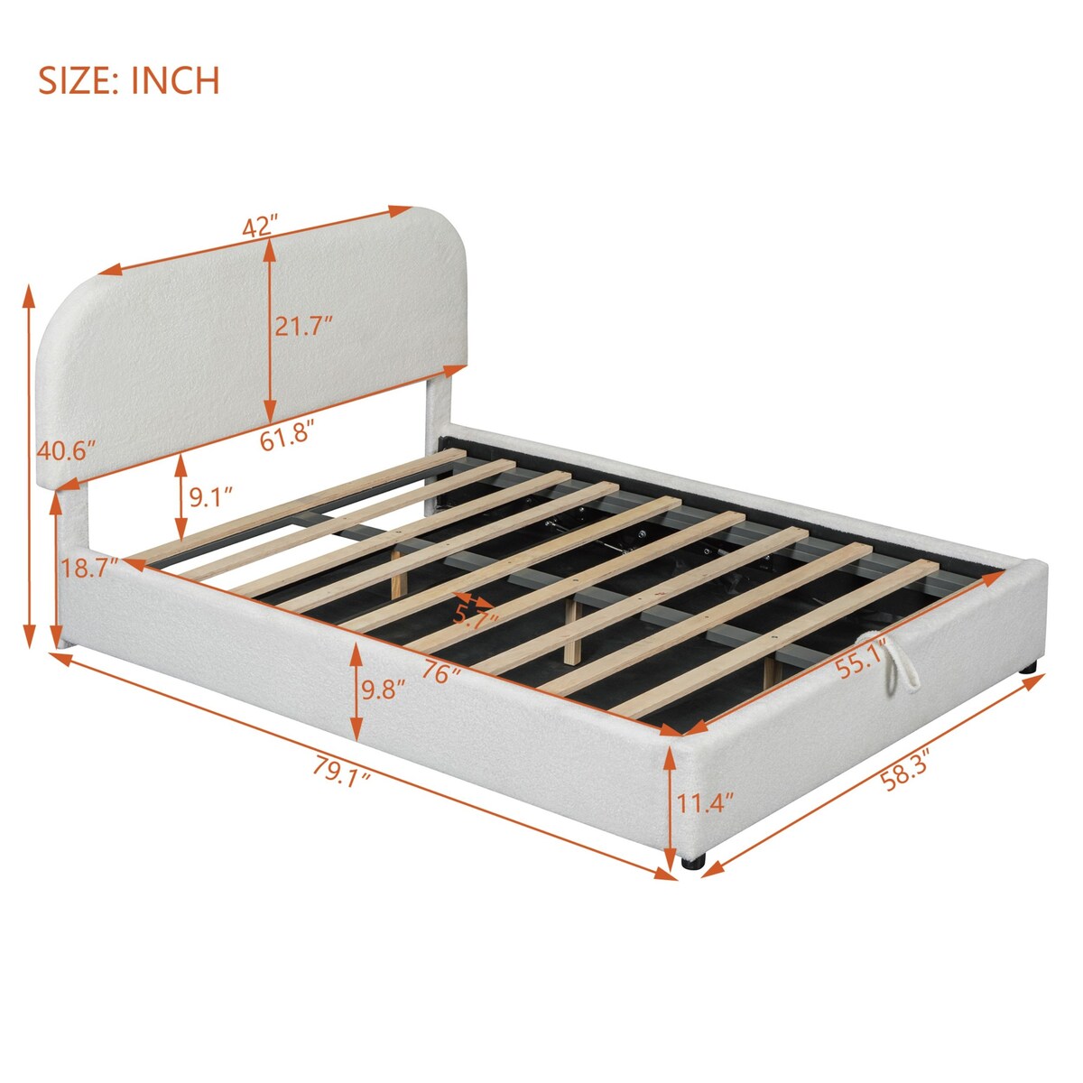 Platform Bed with Hydraulic Storage System