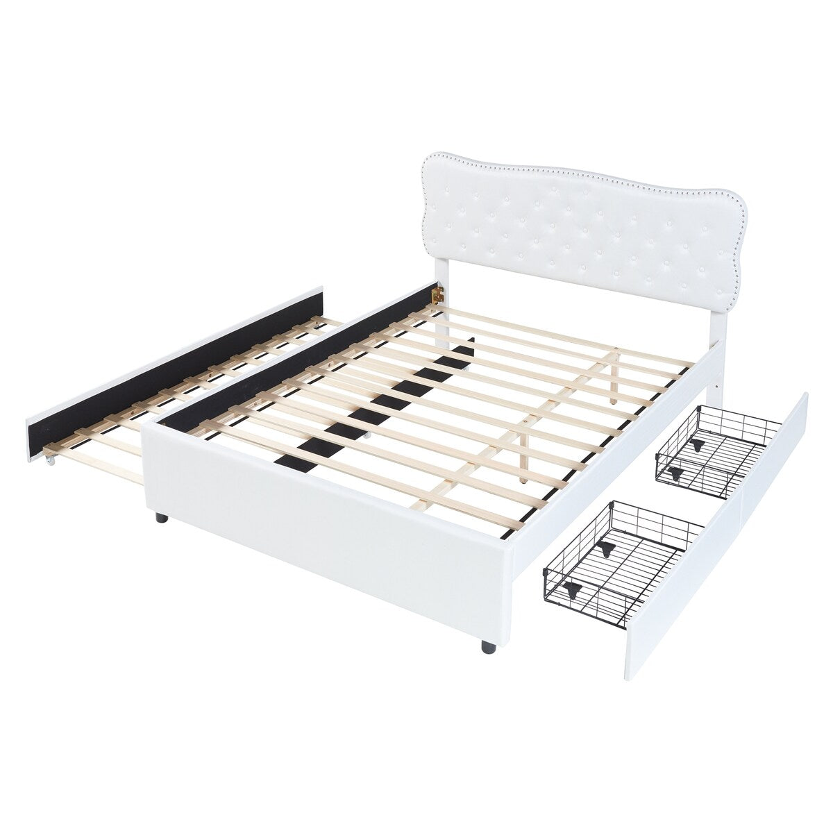 Platform Bed with Storage Drawers and Trundle
