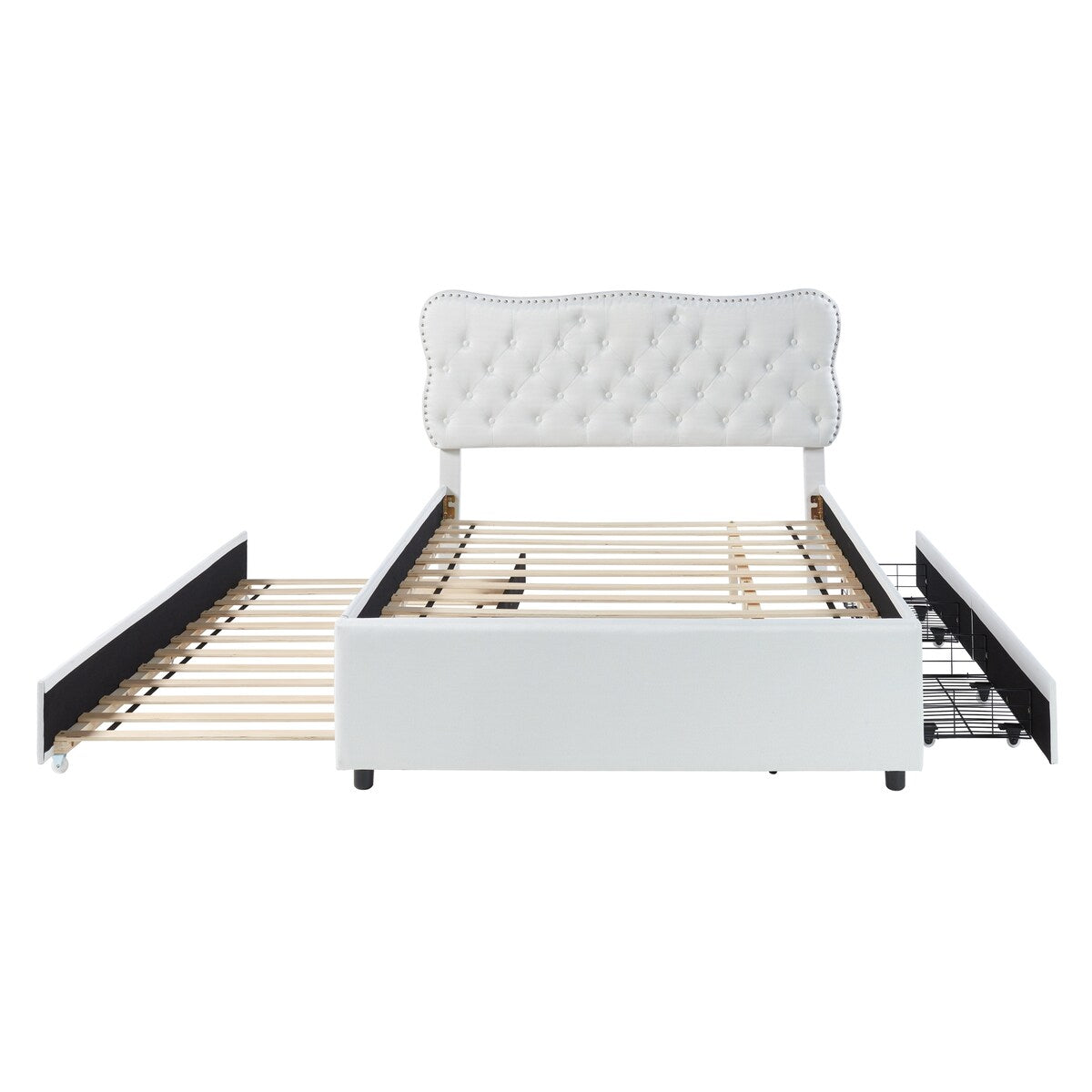 Platform Bed with Storage Drawers and Trundle