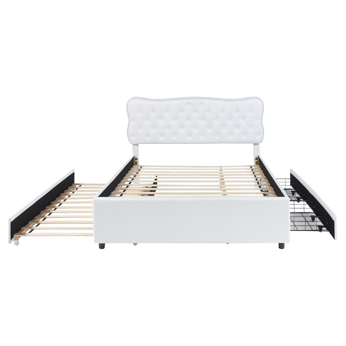 Platform Bed with Storage Drawers and Trundle