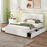 Platform Bed with Storage Drawers and Trundle