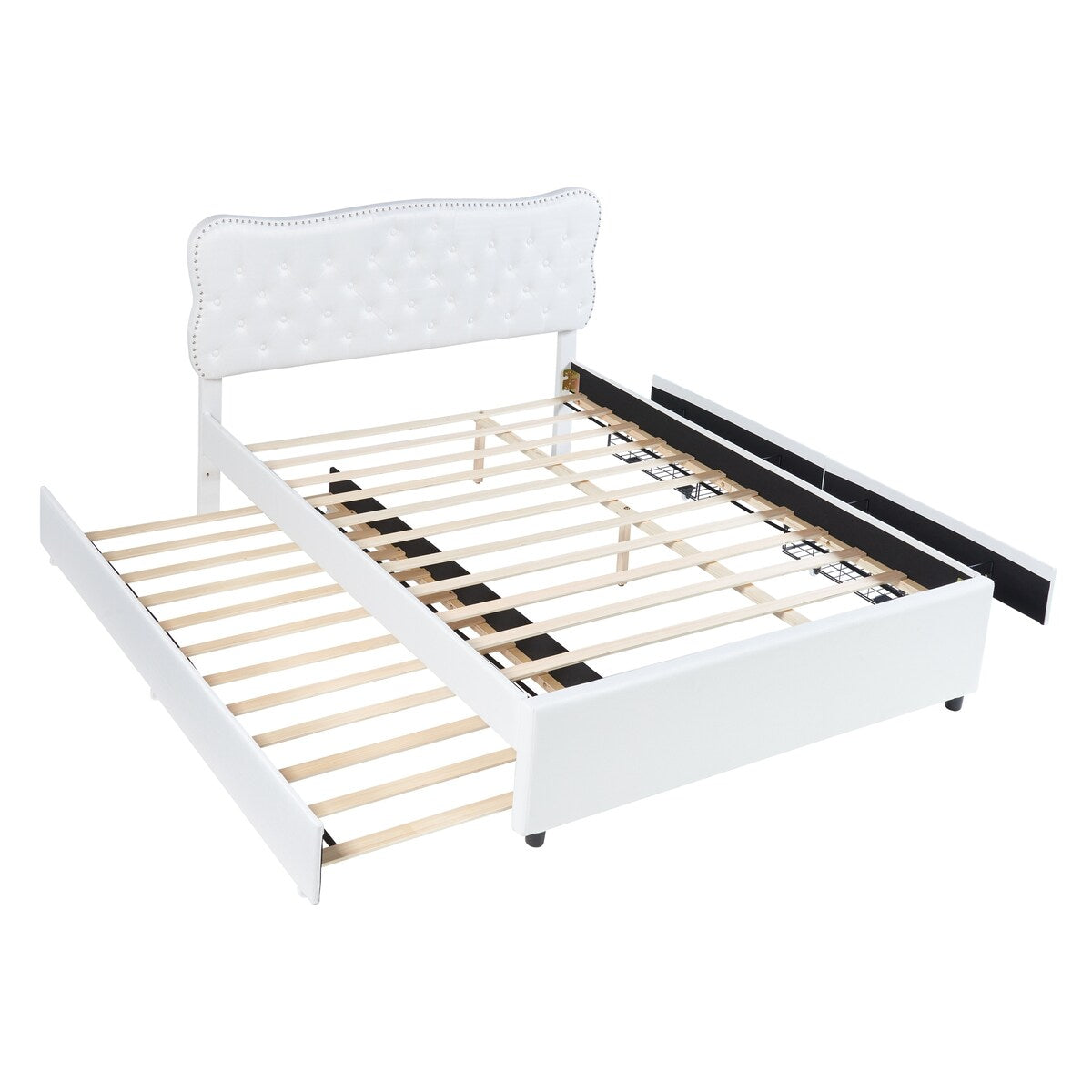Platform Bed with Storage Drawers and Trundle
