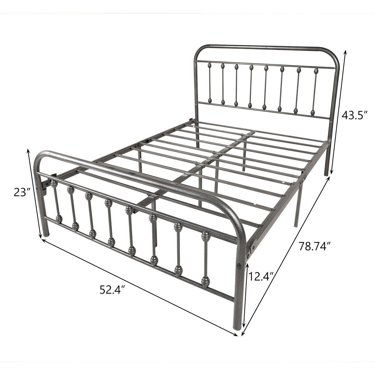 Platform Metal Bed Frame Board With Foot Pedal, Simple Lines, Beautiful Curves, Comfortable And Beautiful.