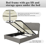 Platform Queen Hydraulic Storage Bed Lift Up RGB LED Light Bluetooth Speaker