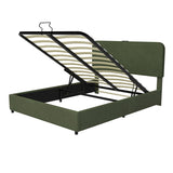 Platform Queen Hydraulic Storage Bed Lift Up RGB LED Light Bluetooth Speaker