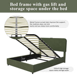 Platform Queen Hydraulic Storage Bed Lift Up RGB LED Light Bluetooth Speaker