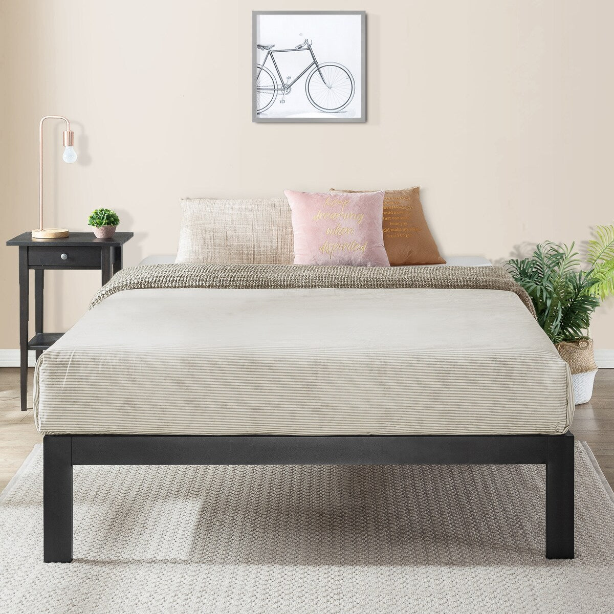 Platform Series Titan C Black Steel Slats California King Bed Frame