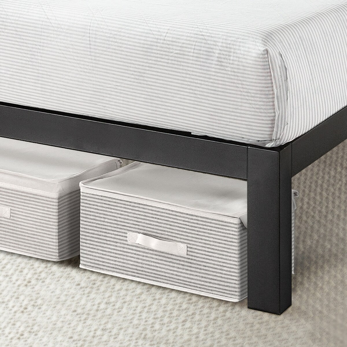 Platform Series Titan C Black Steel Slats California King Bed Frame