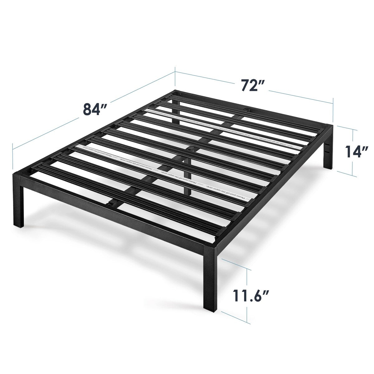 Platform Series Titan C Black Steel Slats California King Bed Frame
