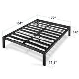 Platform Series Titan C Black Steel Slats California King Bed Frame