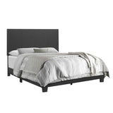 Platform Style Fabric Upholstered Full Bed with Tapered Feet, Gray