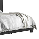 Platform Style Fabric Upholstered Full Bed with Tapered Feet, Gray