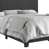 Platform Style Fabric Upholstered Full Bed with Tapered Feet, Gray