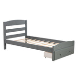 Platform Twin Bed Frame with Storage Drawer