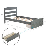 Platform Twin Bed Frame with Storage Drawer