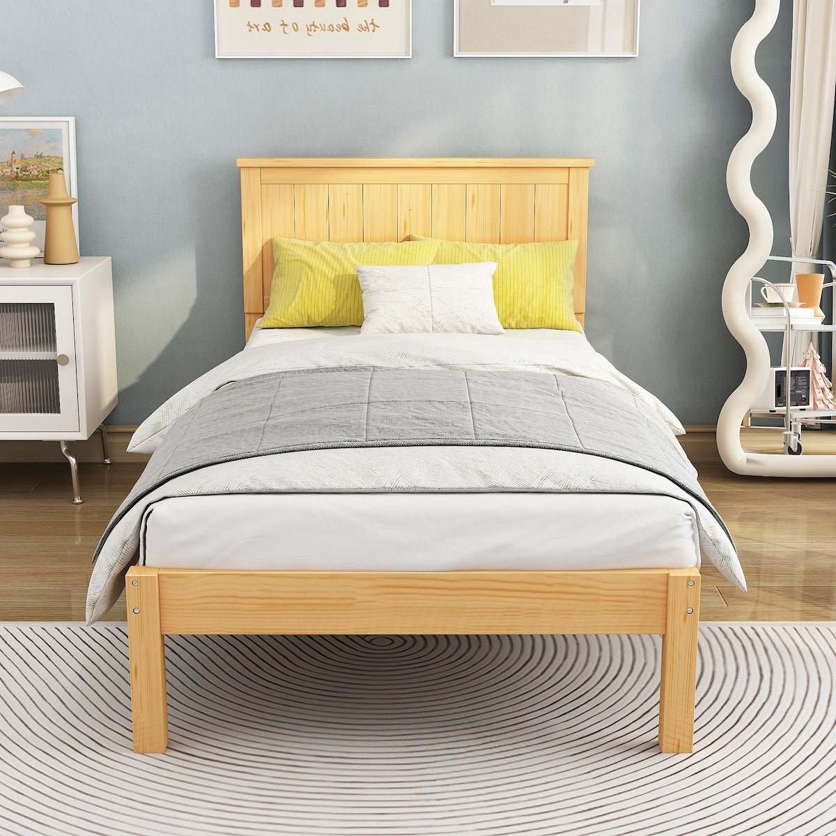 Platform Twin Bed with Headboard