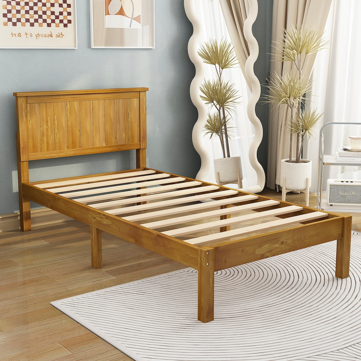 Platform Twin Bed with Headboard