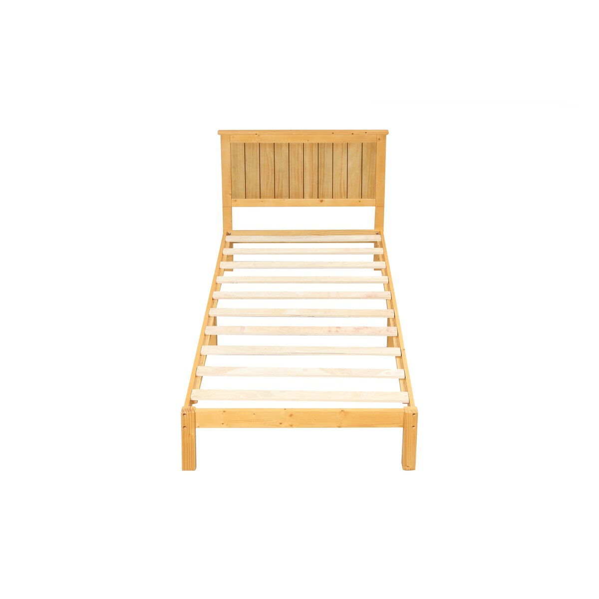 Platform Twin Bed with Headboard,Natural