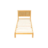 Platform Twin Bed with Headboard,Natural