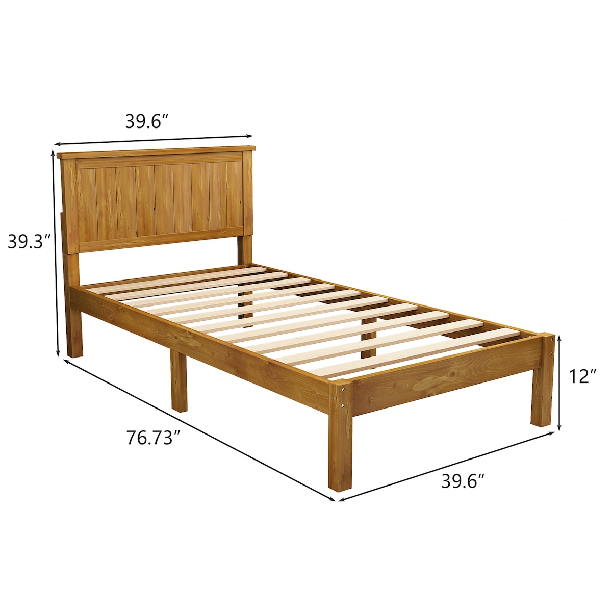 Platform Twin Bed with Headboard