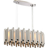 Platinum Collection Pipeline Island Chandelier With 8 Lights in Polished Nickel Finish