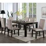 Plax Transitional Antique Black and Grey Wood 7-Piece Dining Table Set by Furniture of America
