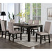 Plax Transitional Antique Black and Grey Wood 7-Piece Dining Table Set by Furniture of America