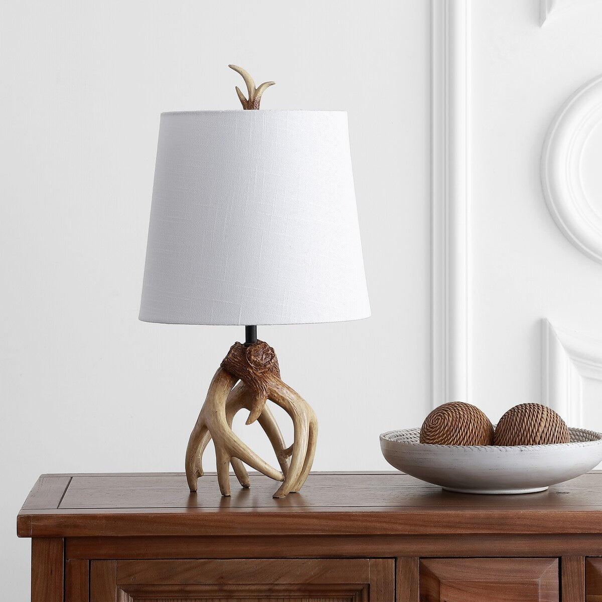 Playa 19" Antler Resin LED Table Lamp, Natural by JONATHAN Y