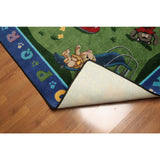 Playground Nursery Kids Room Alphabet Multicolored Machine-made Rug (5'4 x 7'8) - Green/Blue - 5'4" x 7'8"