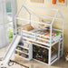 Playhouse Inspired Twin Over Twin Bunk Bed House Bed Kids Bed with Roof
