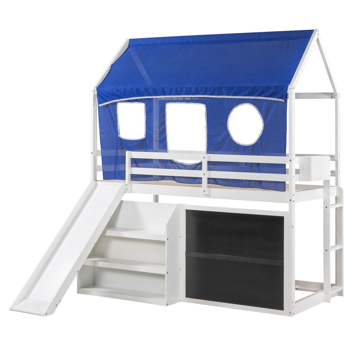 Playhouse Inspired Twin Over Twin Bunk Bed House Bed Kids Bed with Roof
