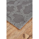 Plaza DIstressed Geometric Trellis Area Rug, Silver Gray/Steel Gray