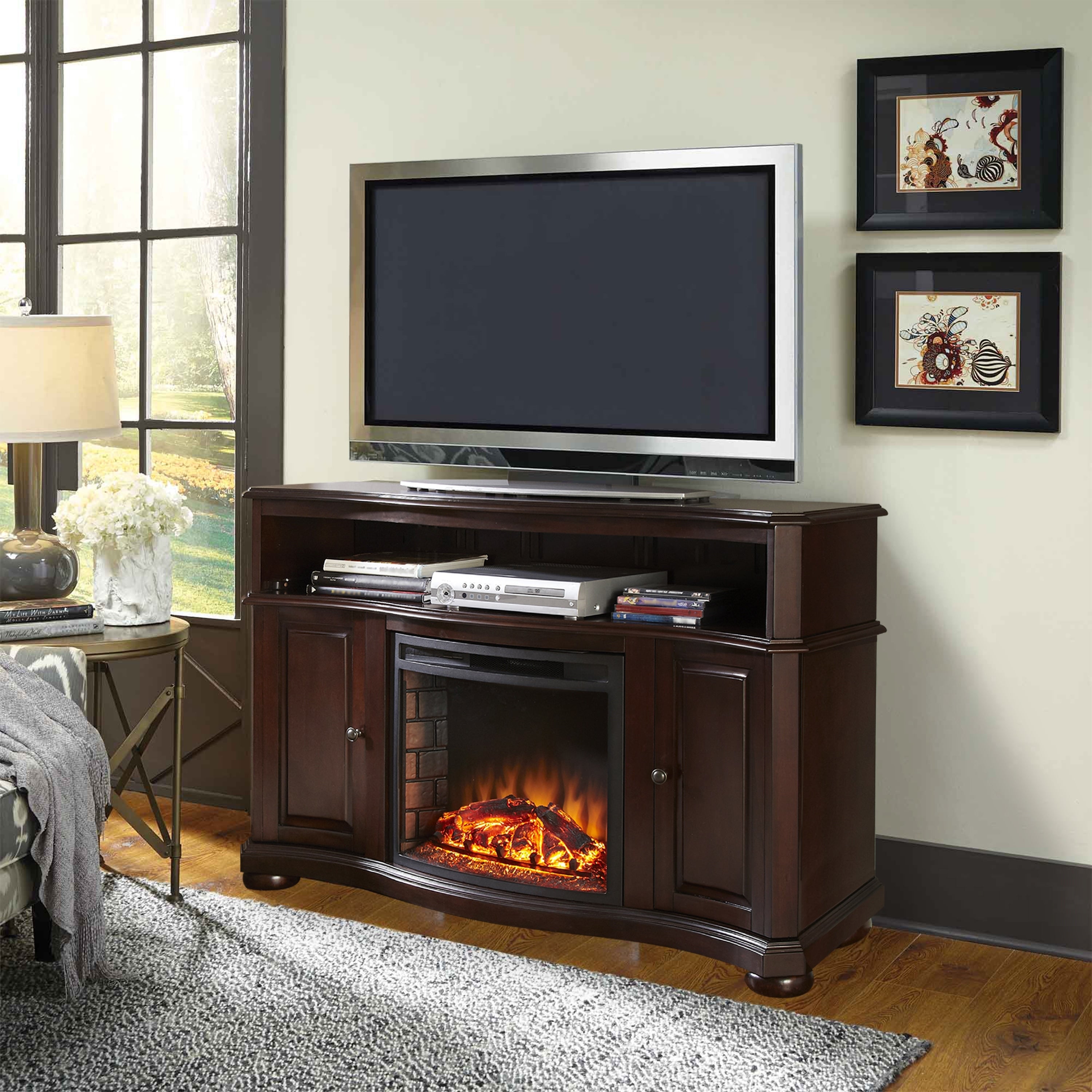 Fireplace tv stand overstock discount