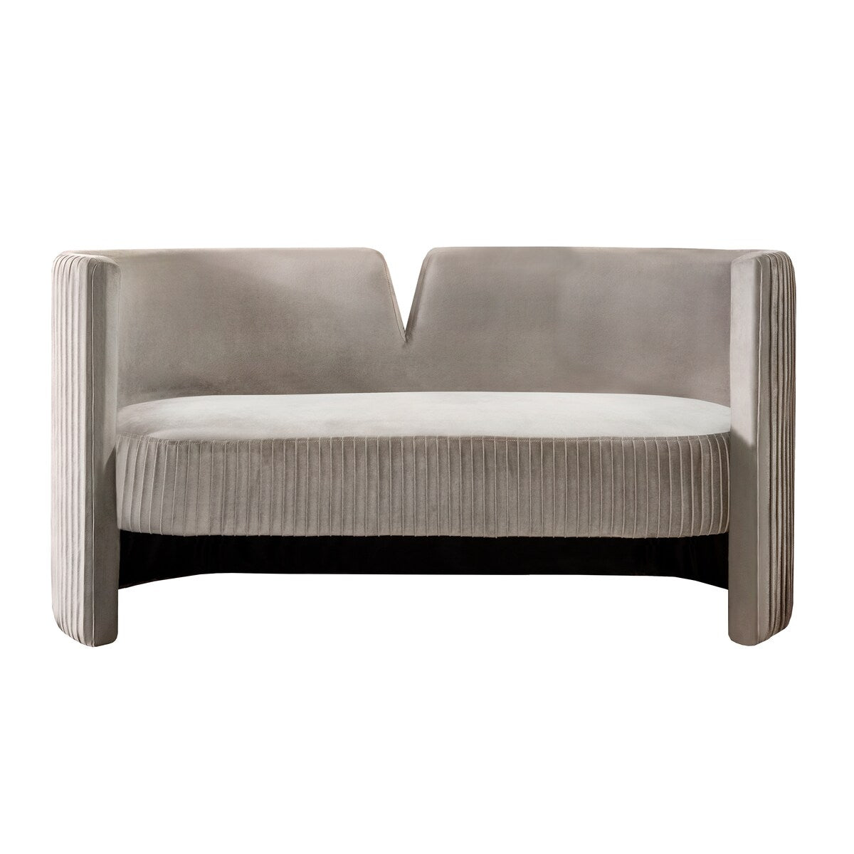 Pleated Velveteen Sofa, Taupe 29.0"H - 56.0" x 26.0" x 29.0"