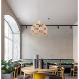 Plug In Wicker Rattan Natural Pendant Dome Shape Hanging Light - 16" Wide