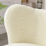 Plush Sherpa Wingback Accent Chair: Modern Design with Tufted Details, Cozy and Soft, Sturdy Solid Wood Legs