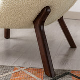 Plush Sherpa Wingback Accent Chair: Modern Design with Tufted Details, Cozy and Soft, Sturdy Solid Wood Legs