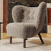 Plush Sherpa Wingback Accent Chair: Modern Design with Tufted Details, Cozy and Soft, Sturdy Solid Wood Legs
