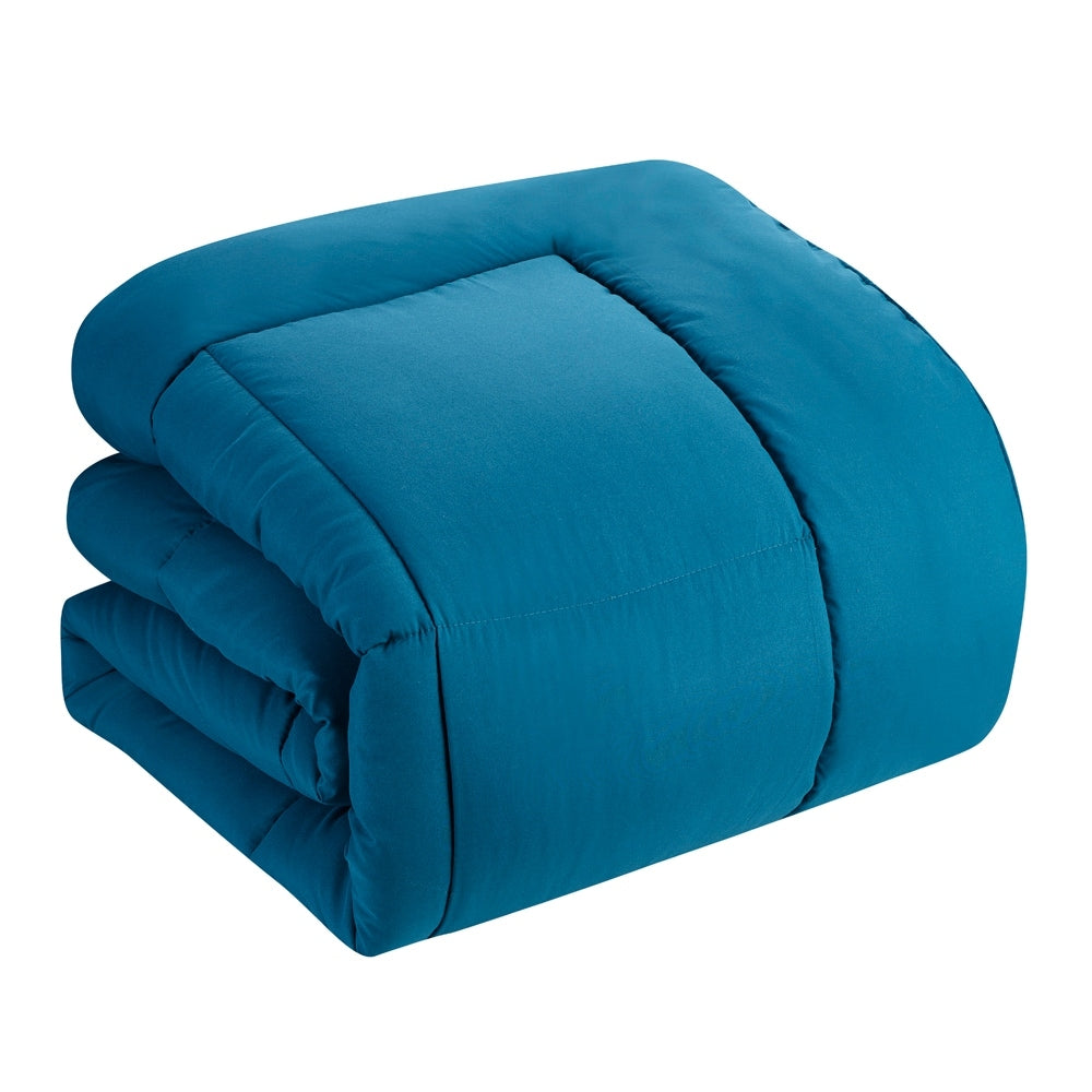 Plush Solid Color Box Stitch Down Alternative Comforter
