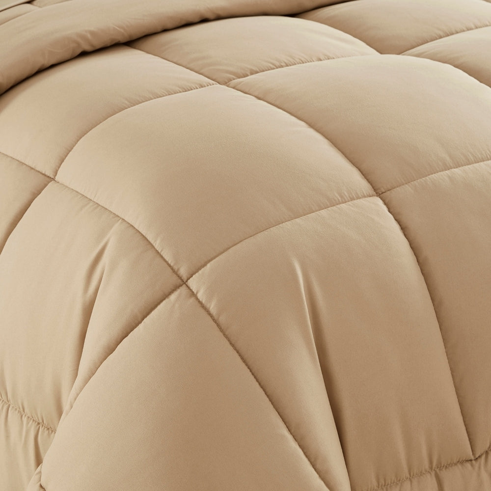 Plush Solid Color Box Stitch Down Alternative Comforter