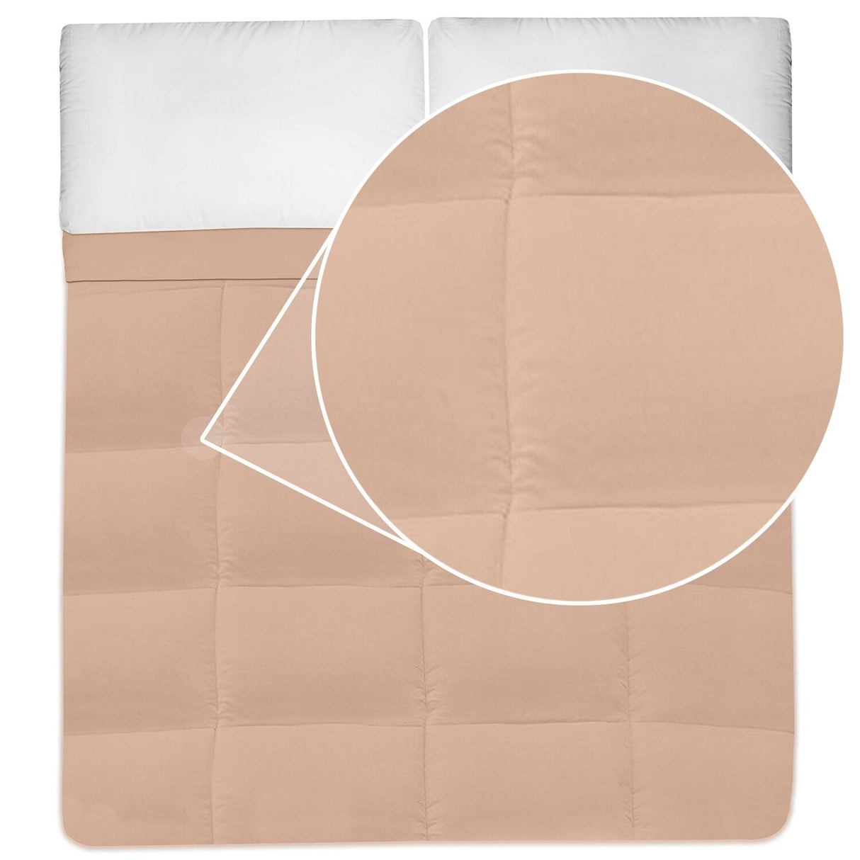 Plush Solid Color Box Stitch Down Alternative Comforter