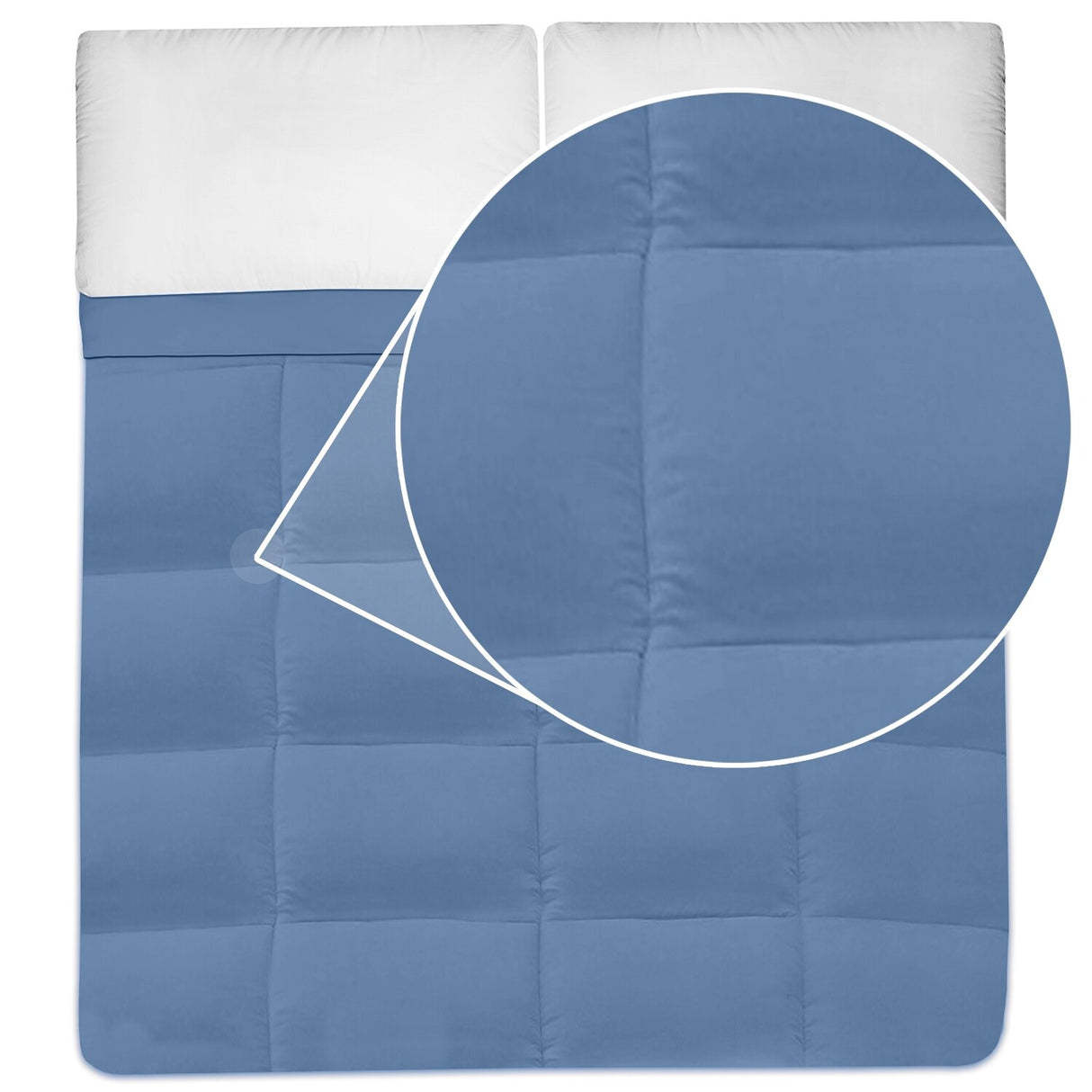 Plush Solid Color Box Stitch Down Alternative Comforter
