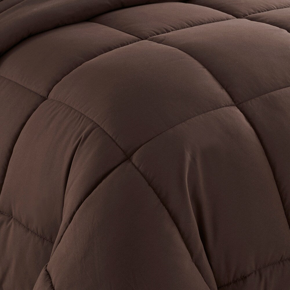 Plush Solid Color Box Stitch Down Alternative Comforter