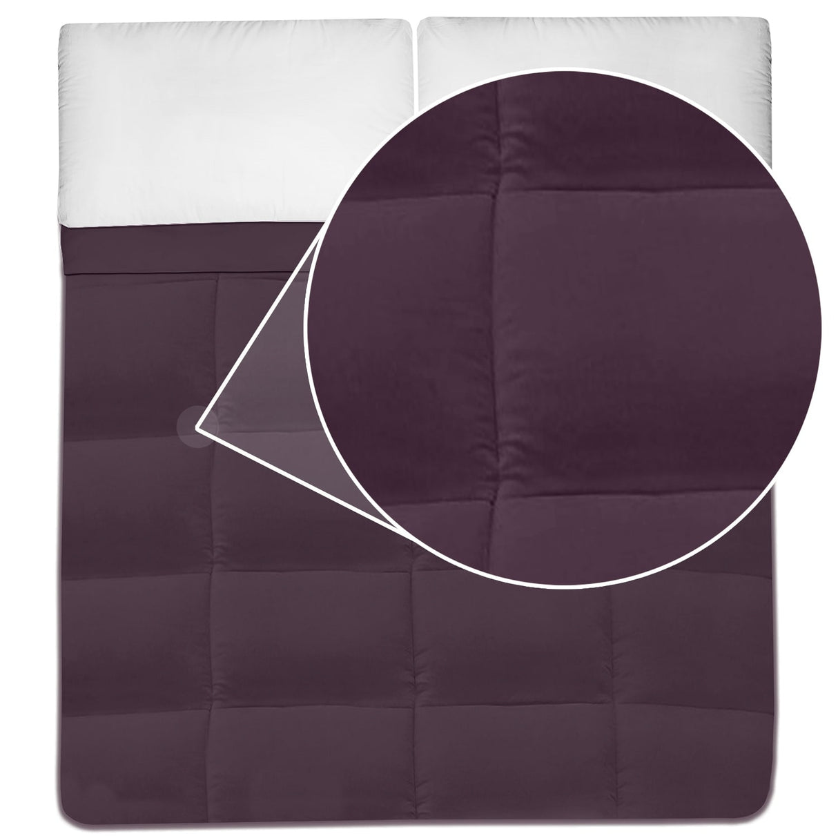 Plush Solid Color Box Stitch Down Alternative Comforter