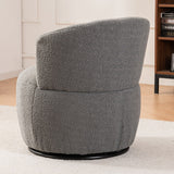 Plush Swivel Accent Chair - Contemporary Round Armchair with 360°Rotation and Metal Base for Living Room Elegance
