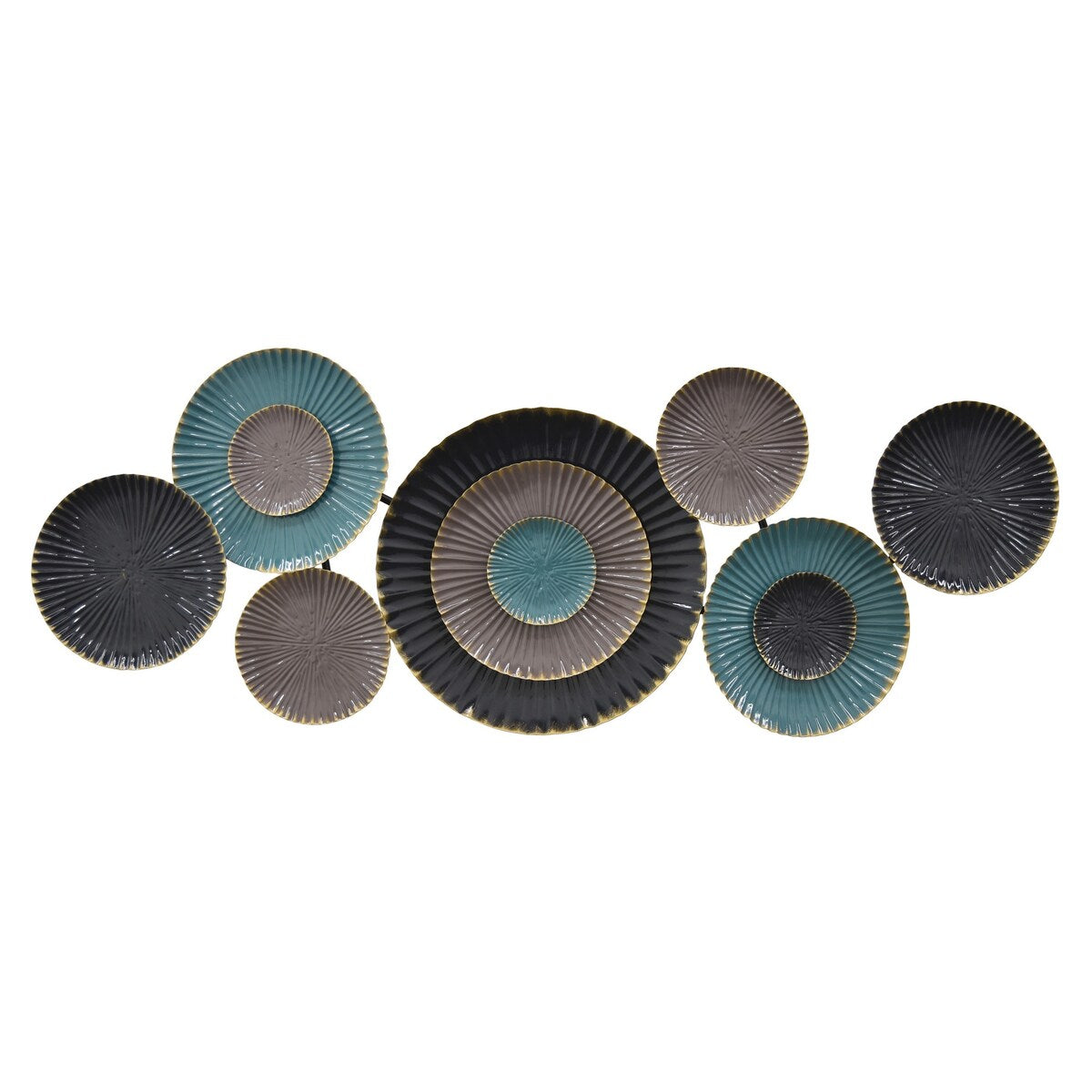 Plutus Brands Abstract Wall Decor in Blue Metal