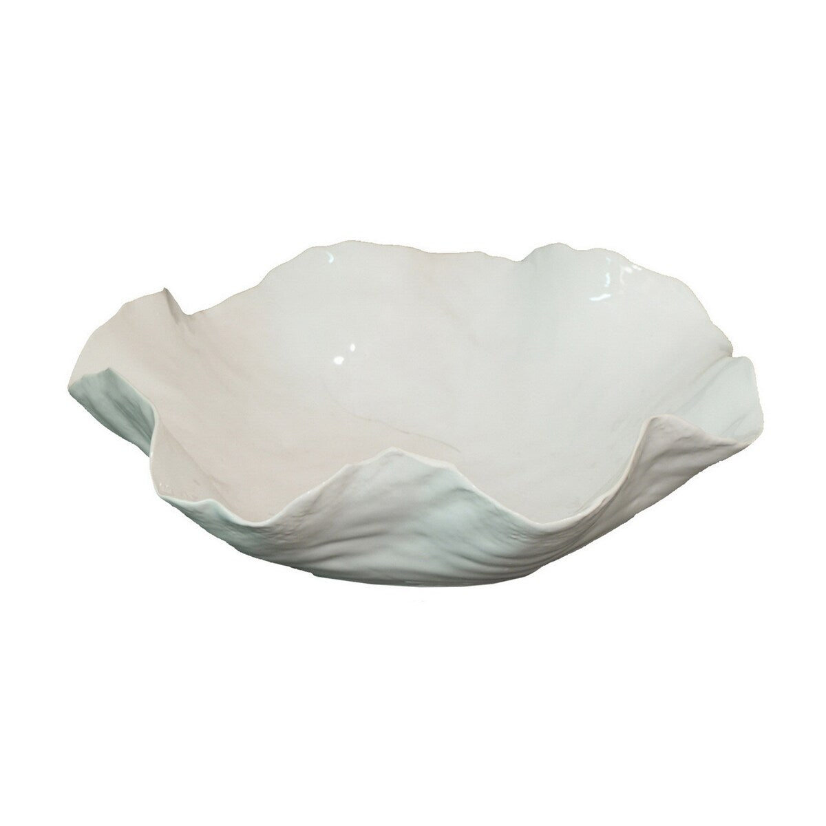Plutus Brands Ceramic Bowl - White in White Porcelain